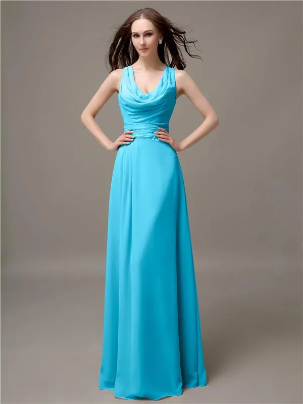 Shoulder Strap A-line Floor-Length Bridesmaid Dresses