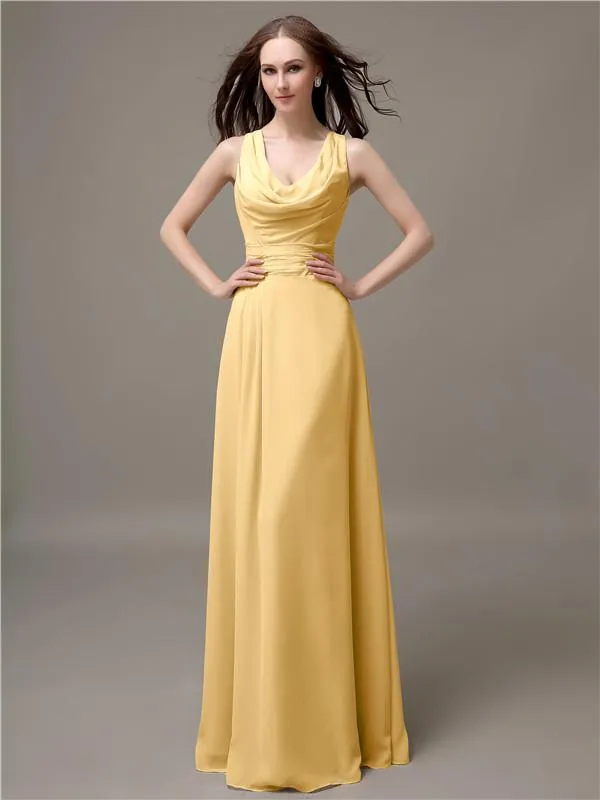 Shoulder Strap A-line Floor-Length Bridesmaid Dresses