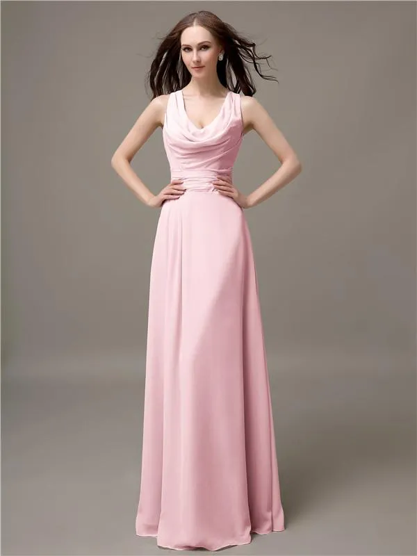 Shoulder Strap A-line Floor-Length Bridesmaid Dresses