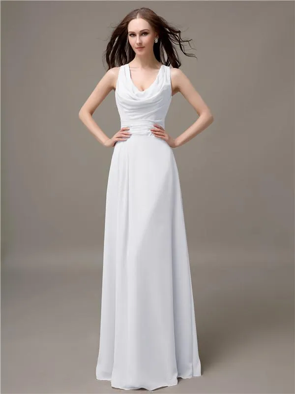 Shoulder Strap A-line Floor-Length Bridesmaid Dresses