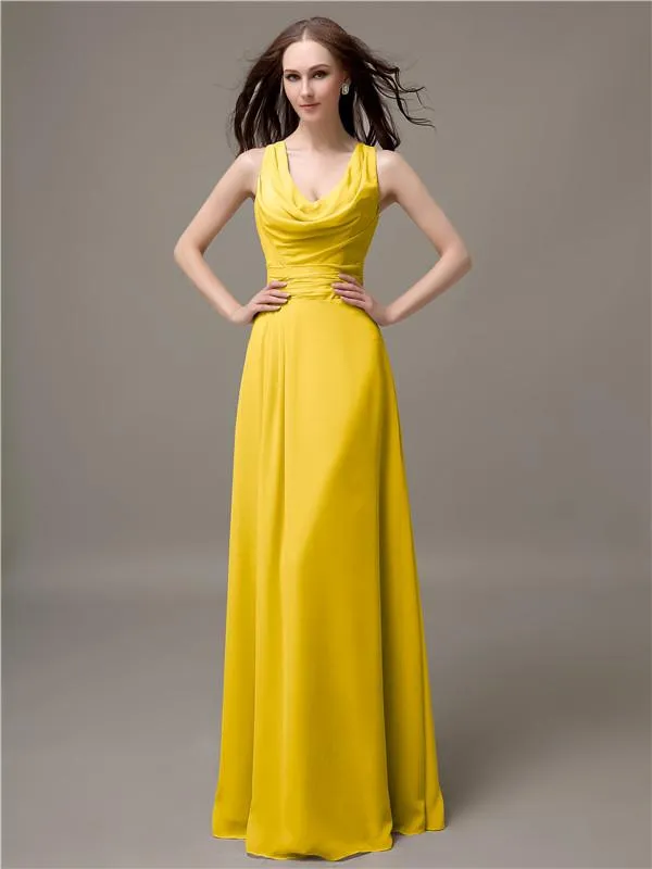 Shoulder Strap A-line Floor-Length Bridesmaid Dresses