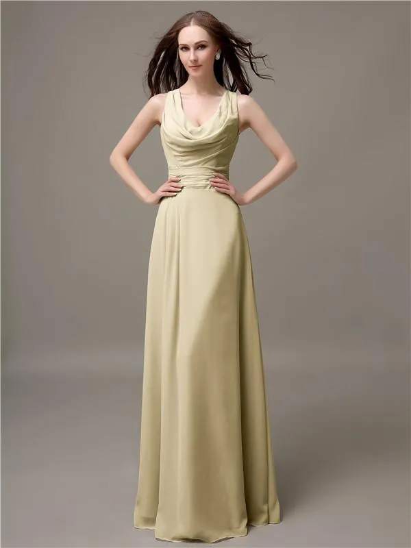 Shoulder Strap A-line Floor-Length Bridesmaid Dresses