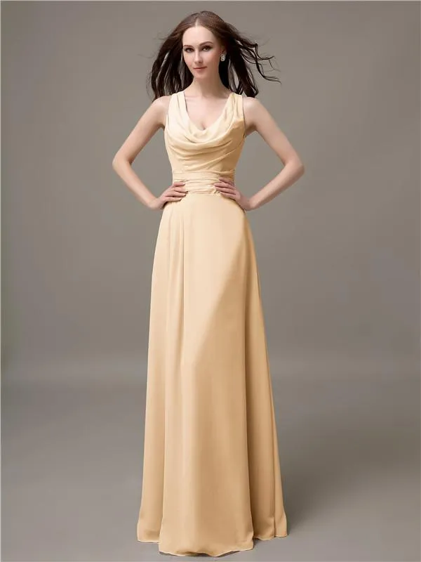 Shoulder Strap A-line Floor-Length Bridesmaid Dresses