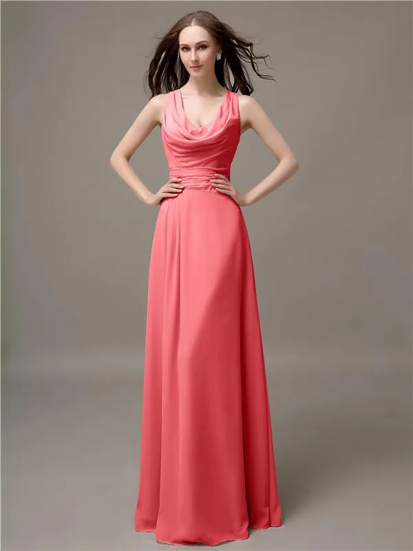 Shoulder Strap A-line Floor-Length Bridesmaid Dresses