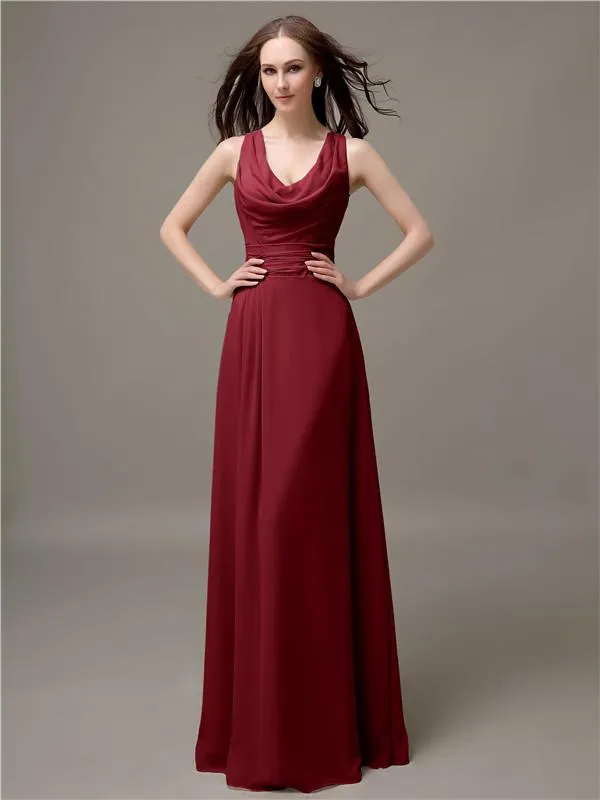 Shoulder Strap A-line Floor-Length Bridesmaid Dresses