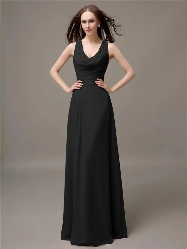 Shoulder Strap A-line Floor-Length Bridesmaid Dresses