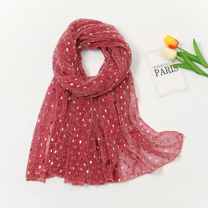 Solid Bubble Chiffon Glitter Shimmer Hijabs