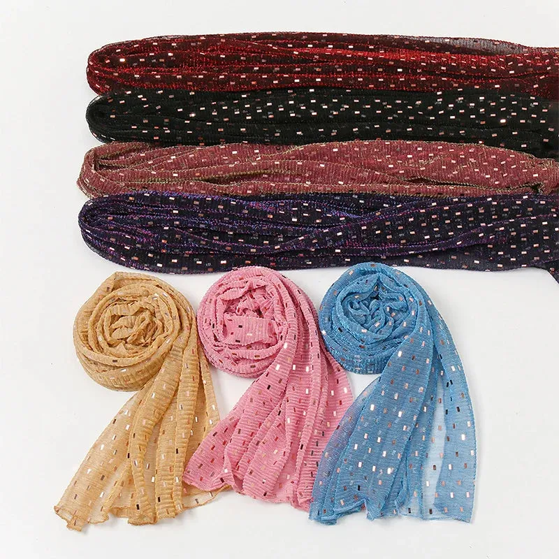 Solid Bubble Chiffon Glitter Shimmer Hijabs