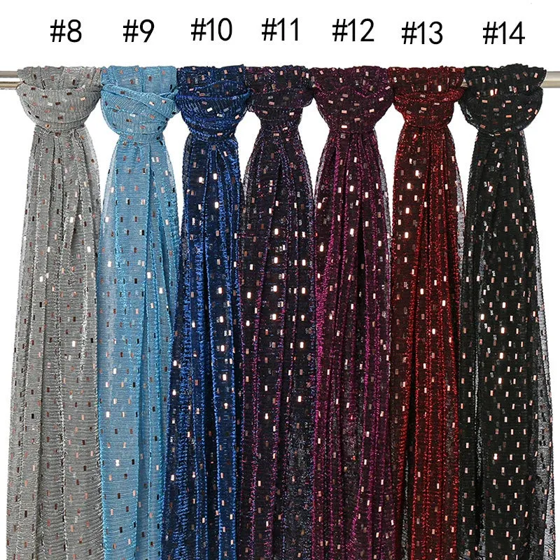 Solid Bubble Chiffon Glitter Shimmer Hijabs