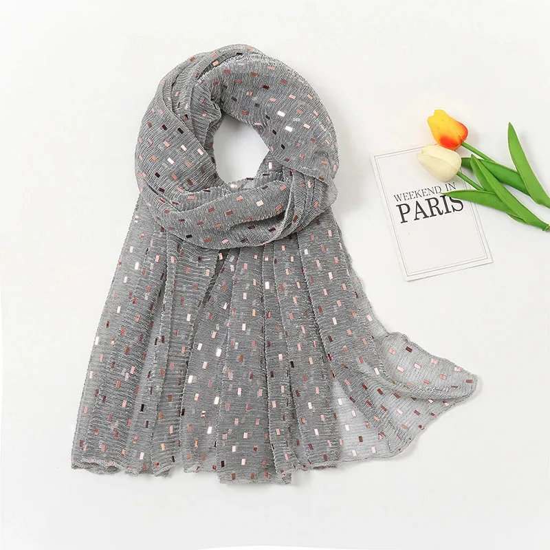 Solid Bubble Chiffon Glitter Shimmer Hijabs