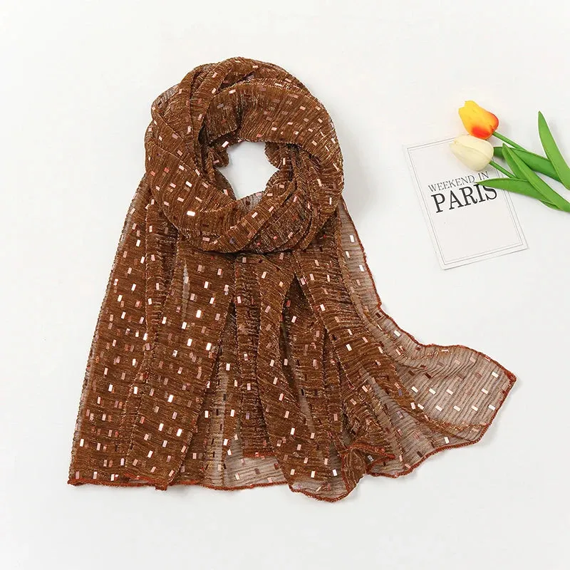 Solid Bubble Chiffon Glitter Shimmer Hijabs