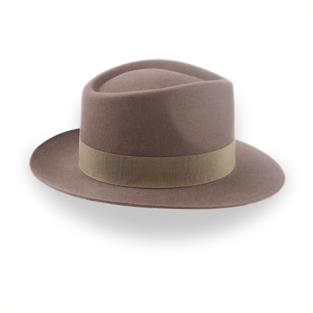 Taupe Brown Wide Brim Fedora For Men | The Sovereign