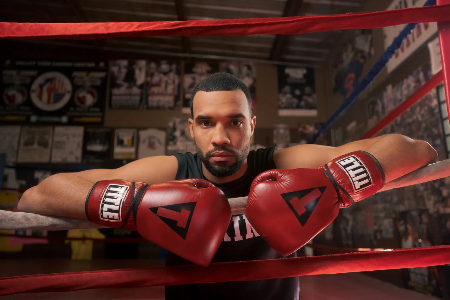 TITLE Boxing Blood Red Leather Sparring Gloves