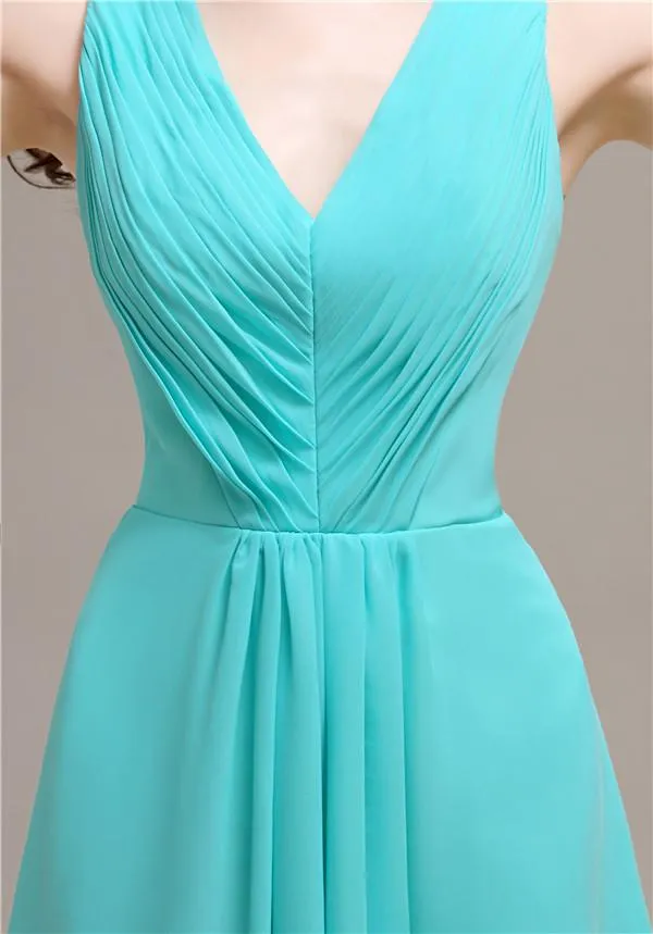 V-Neck Short A-Line Knee length Bridesmaid Dresses