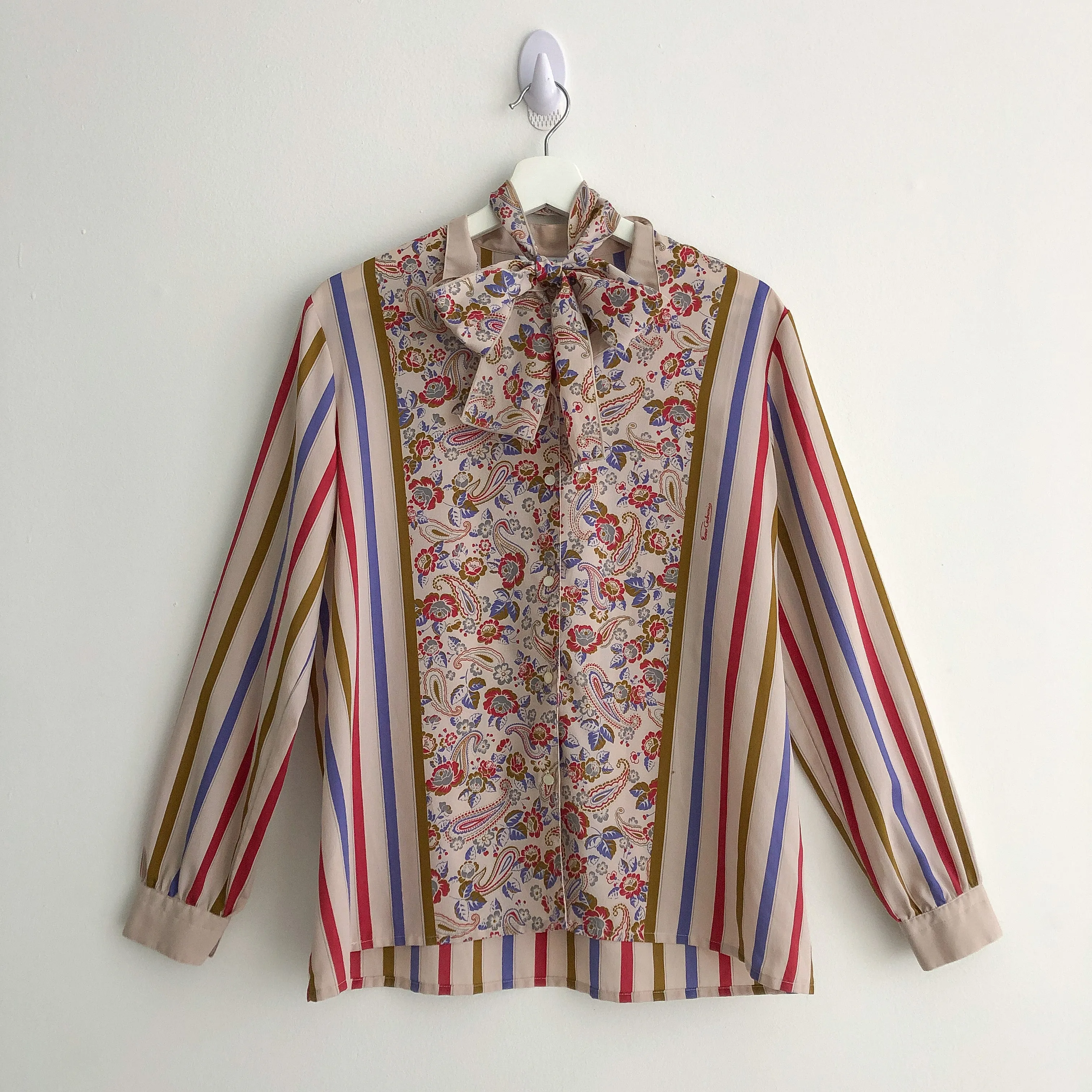 Vintage Italian Striped and Paisley Shirt