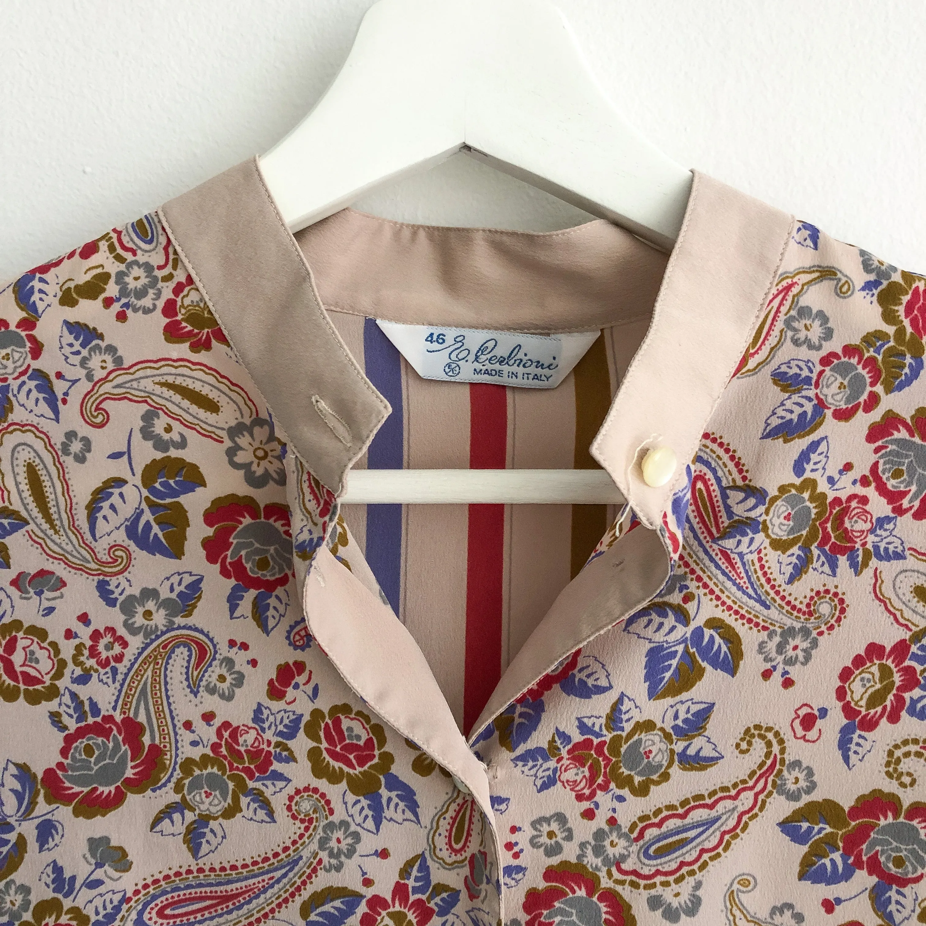 Vintage Italian Striped and Paisley Shirt