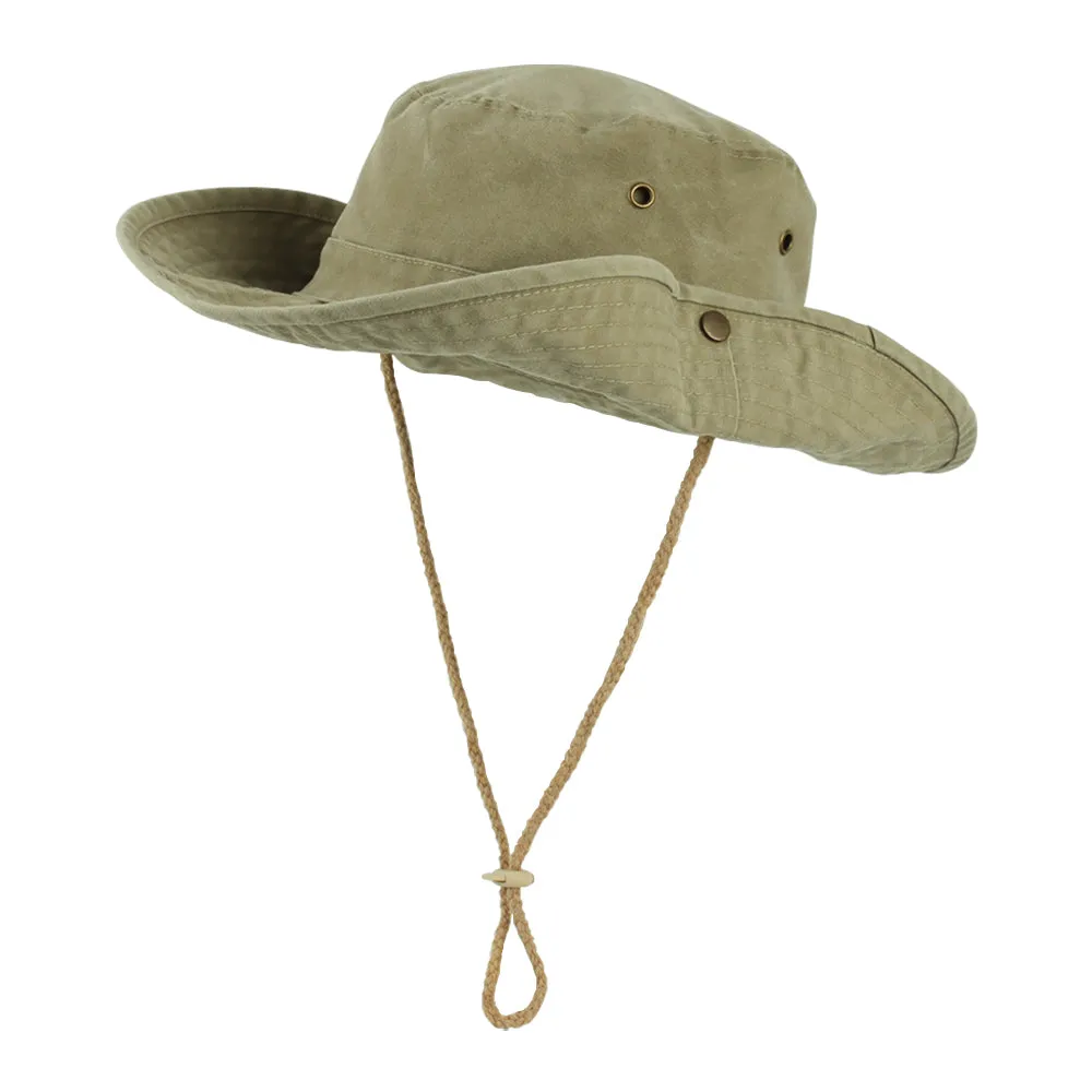 Wide Brim Boonie Bush Hat Fishing Hiking Hat Safari Cap Outdoor AP80241