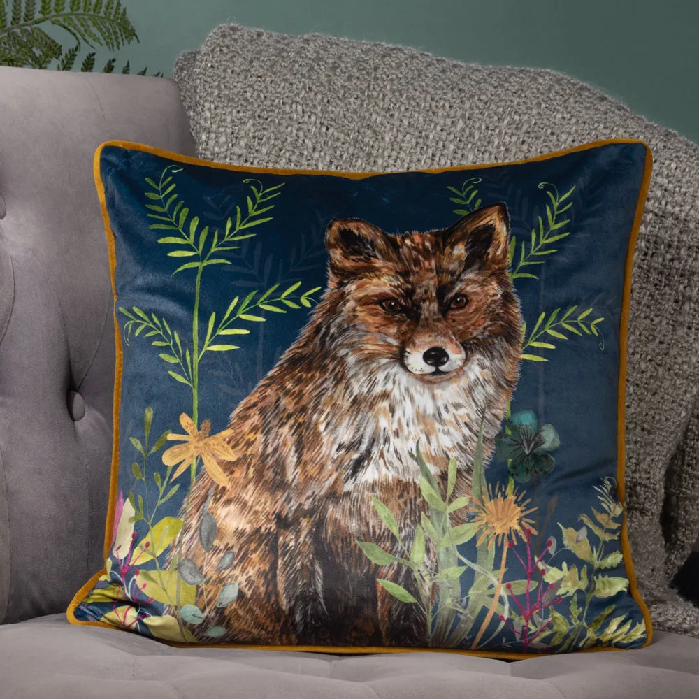 Willow Fox Cushion Midnight