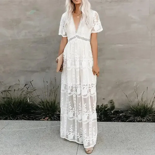 Women’s Lace Summer Dress - Elegant & Breezy