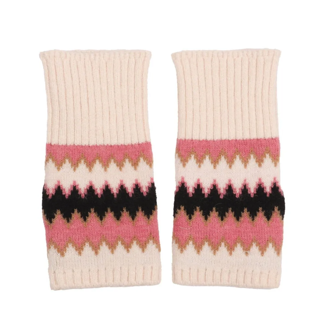 Zelly 40048 Zig Zag Fingerless Knitted Gloves (2 Colours)